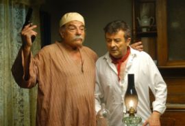 Junto a Juan Diego en un c�mico momento de   Esperpentos 