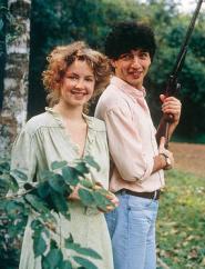 As a soap opera star, with Andrea del Boca in Estrellita mía